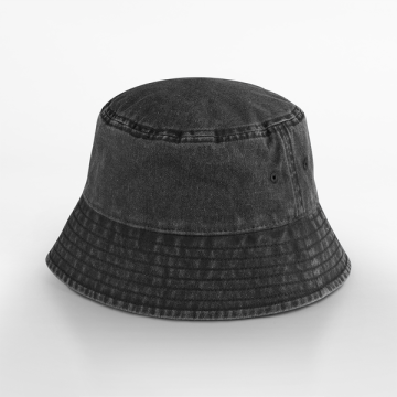 Bucket Hat - Vintage-Black färg Musta Beechfield