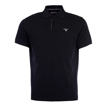Barbour Men's Tartan Pique Polo - Black färg Black Barbour