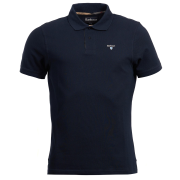 Barbour Men's Tartan Pique Polo - Navy färg Navy Barbour
